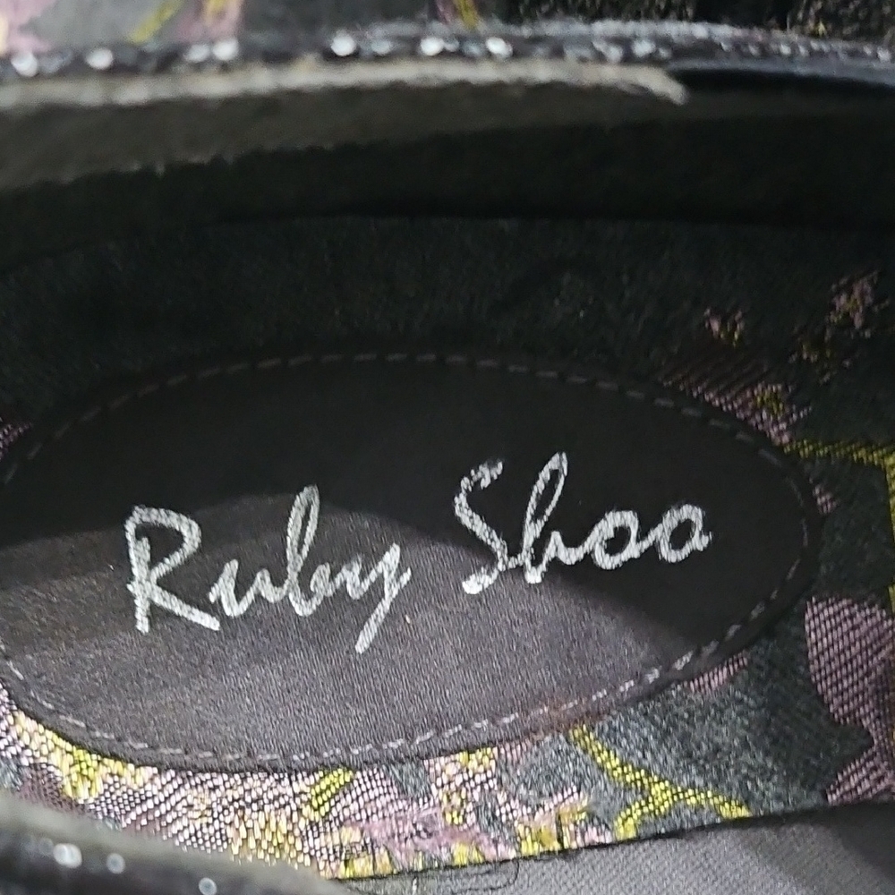 Gray Floral Ankle Booties with Side Zip - Picture 2 of 12
